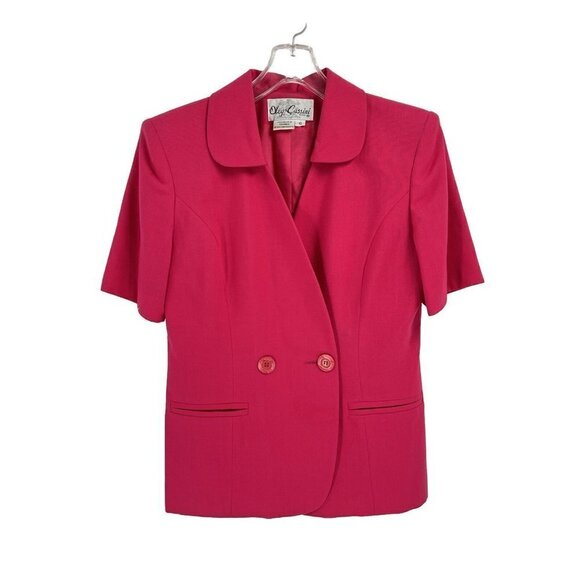 Vintage Oleg Cassini Pink Blazer Barbie Short Sleeve Sz 10 Barbie - Picture 1 of 6